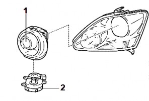 Hình 2 12 Cấu tạo của một cụm đèn pha thông minh 1 Đèn pha 2 Mô tơ bước 12
