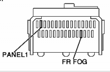 Vị trí lắp các cầu chì của hệ thống đèn sương mù Tháo cầu chì FR FOG và 25
