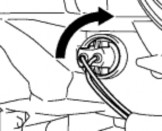 Xoay đui và bóng đèn cạnh theo hướng được chỉ ra bởi mũi tên như trong 6