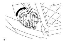 Xoay đui và bóng đèn báo rẽ trước theo hướng được chỉ ra bởi mũi tên trong 7