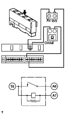 Tháo cầu chì còi Dùng ôm kế đo điện trở giữa cực A8 và T6 Nếu kết 16