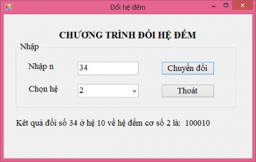 Bài 3 Hình 1 60 Kết quả chạy chương trình đổi hệ đếm Viết chương 6