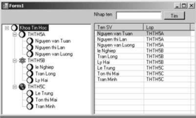Hình 1 62 Chương trình danh sách sinh viên Khi nguời sử dụng chọn cấp Khoa 2