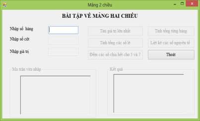 Hình 1 65 Bài tập về mảng hai chiều Yêu cầu Nhãn bài tập về mảng hai 5