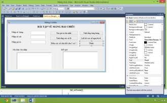 Hình 1 66 Kết quả thiết kế Form bài tập mẫu về mảng hai chiều Bước 3 6