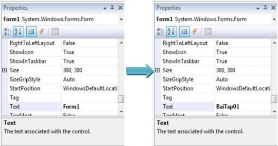 Hình 1 8 Hộp thoại Properties Kết quả Hình 1 9 Kết quả đổi tên Form 3 Kéo 4