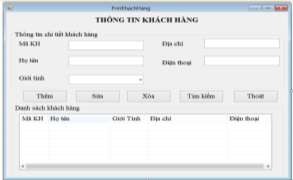 Hình 3 1 Fom thông tin khách hàng Yêu cầu Nhãn cập nhật khách hàng Font 1