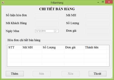 Hình 3 3 Form chi tiết bán hàng Yêu cầu Nhãn chi tiết bán hàng Font Microsoft 3