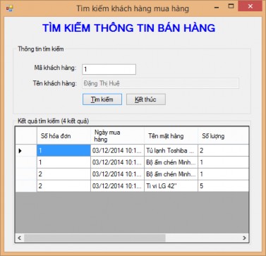 Hình 3 6 Form tìm kiếm thông tin bán hàng Yêu cầu Form xuất hiện chính giữa 6