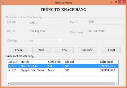 Hình 3 9 Kết quả chạy Form Thông tin khách hàng Công việc 2 Thiết kế form 2