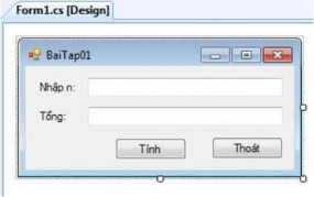 Hình 1 14 Kết quả thiết kế Form Đưa chuột về các góc của Form để thay đổi 3