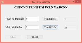 Hình 1 19 Kết quả chạy chương trình tìm UCLN và BCNN Bài tập 3 Viết chương 9