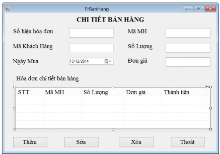 Hình 3 13 Kết quả thiết Form Chi tiết bán hàng Bước 5 Viết mã lệnh cho các 1