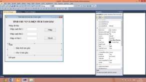 Hình 1 21 Kết quả thiết kế Form tính diện tích và chu vi tam giác Viết mã 1