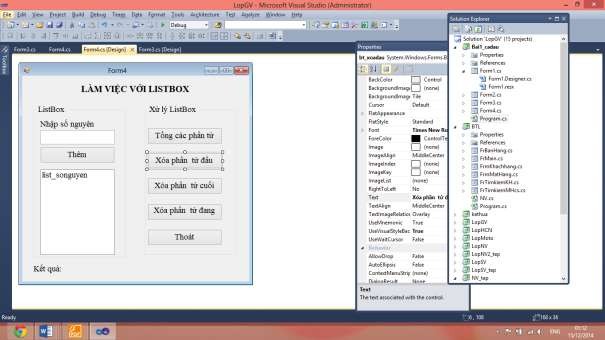 Hình 1 27 Kết quả thiết kế Form làm việc với Listbox Viết mã lệnh cho các 3