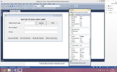 Hình 1 51 Thiết kế Form các thao tác trên mảng một chiều Viết mã lệnh cho các 5