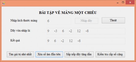 Hình 1 52 Kết quả chạy chương trình các thao tác trên mảng một chiều 1 2 3 1
