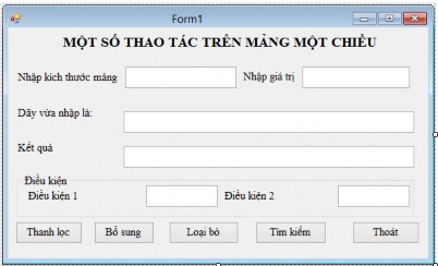 Hình 1 53 Bài tập mảng một chiều Yêu cầu Nhãn một số thao tác trên mảng 2