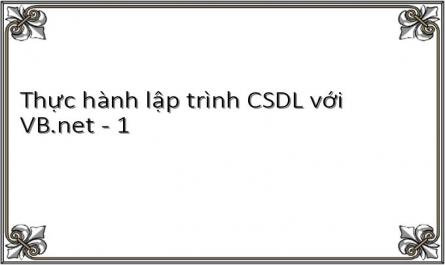 Thực hành lập trình CSDL với VB.net - 1