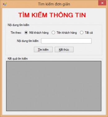 Hình 36 Form tìm kiếm thông tin khách hàng Yêu cầu Form có kiểu FixedSingle 3