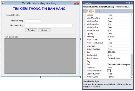 Hình 52 Kết quả thiết kế form tìm kiếm thông tin bán hàng 4 Kết quả thực 1