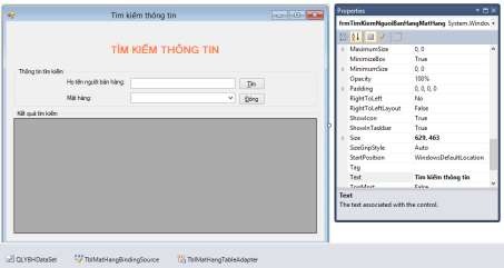 Hình 61 Kết quả thiết kế form tìm kiếm số lần mặt hàng khách hàng đã mua 4