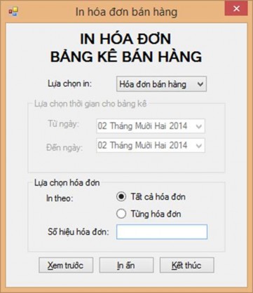 Hình 107 Form in hóa đơn bảng kê bán hàng 1 Phân tích yêu cầu Theo mẫu trên 3