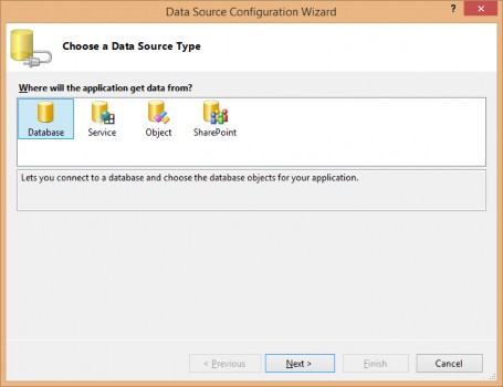 Hình 8 Cửa sổ Data Source Configuration Wizard Chọn biểu tượng Database và nhấn 5
