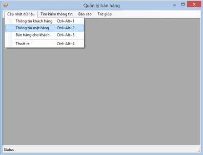 Hình 150 Kết quả thực thì form quản lý có menu Công việc 3 Gắn các chức 8
