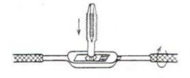 Hình 47 Lắp tarô và tay quay b Cắt ren ‐ Đứng trước êtô chân bước rộng 5