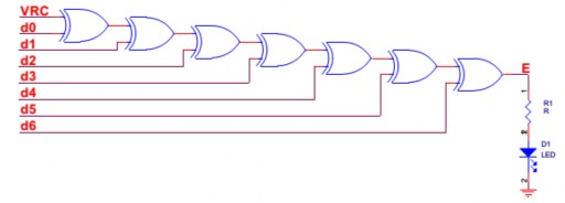 Hình 5 6 Mạch kiểm tra chẵn VRC của một dữ liệu 8 bit 11000011 Để tính 6