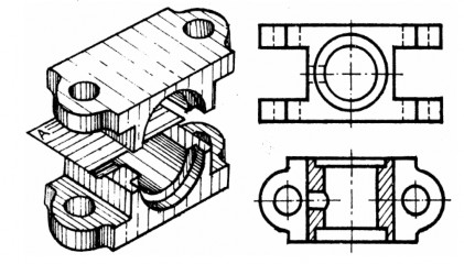 Hình 7 3 Hình cắt bằng c Hình cắt cạnh Nếu mặt phẳng cắt song song với mặt 4