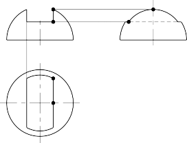 Ví dụ đầu đinh vít chỏm cầu xẻ rãnh hình 4 8 Phần xẻ rãnh là do giao 2