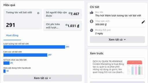 Hình 2 6 Kết quả quảng cáo Dịch vụ quản trị Fanpage Nguồn Fanpage Philip 6