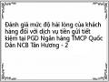 Đánh giá mức độ hài lòng của khách hàng đối với dịch vụ tiền gửi tiết kiệm tại PGD Ngân hàng TMCP Quốc Dân NCB Tân Hương - 2