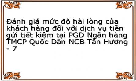 Đánh giá mức độ hài lòng của khách hàng đối với dịch vụ tiền gửi tiết kiệm tại PGD Ngân hàng TMCP Quốc Dân NCB Tân Hương - 7
