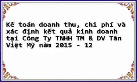 Kế toán doanh thu, chi phí và xác định kết quả kinh doanh tại Công Ty TNHH TM & DV Tân Việt Mỹ năm 2015 - 12