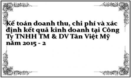 Kế toán doanh thu, chi phí và xác định kết quả kinh doanh tại Công Ty TNHH TM & DV Tân Việt Mỹ năm 2015 - 2