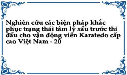 Nghiên cứu các biện pháp khắc phục trạng thái tâm lý xấu trước thi đấu cho vận động viên Karatedo cấp cao Việt Nam - 20