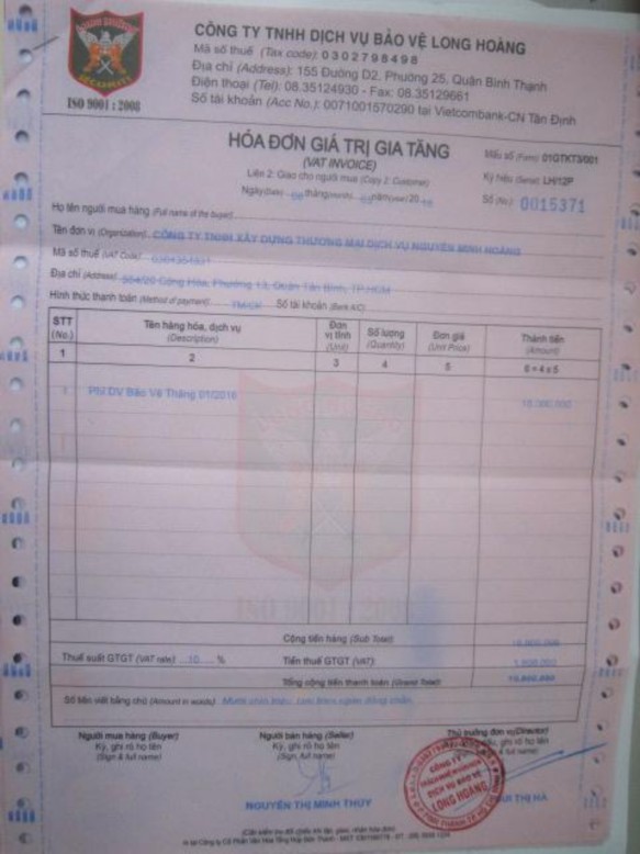  Hóa đơn đầu ra Sao kê ngân hàng VIB Sao kê tài khoản Thời gian sao kê 1