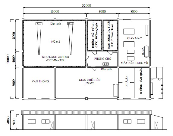 Hình 1 1 Mặt bằng nhà máy thủy hải sản Nhà máy thủy hải sản Kho lạnh 1