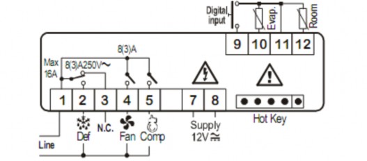 Hình 6 2 Sơ đồ đấu điện DIXELL XR60 12VAC DV b XR60C 120VAC hoặc 230 VAC Hình 6 3 10