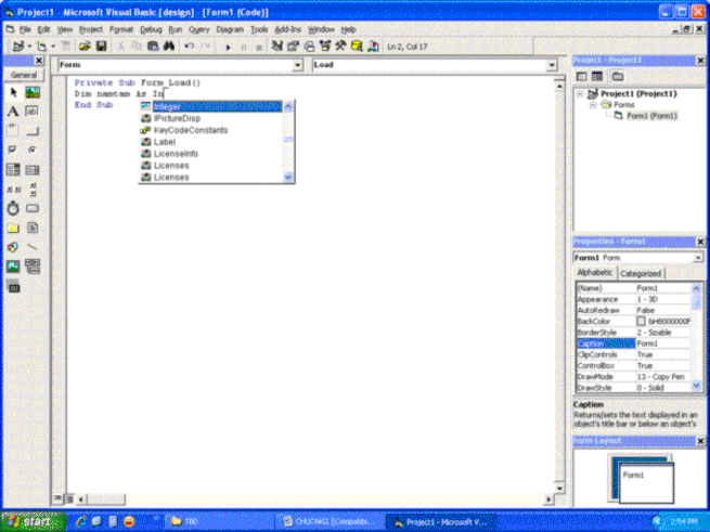 1 Nhập lệnh và dùng tổ hợp phím Ctrl Spacebar để trợ giúp nhập lệnh để 7
