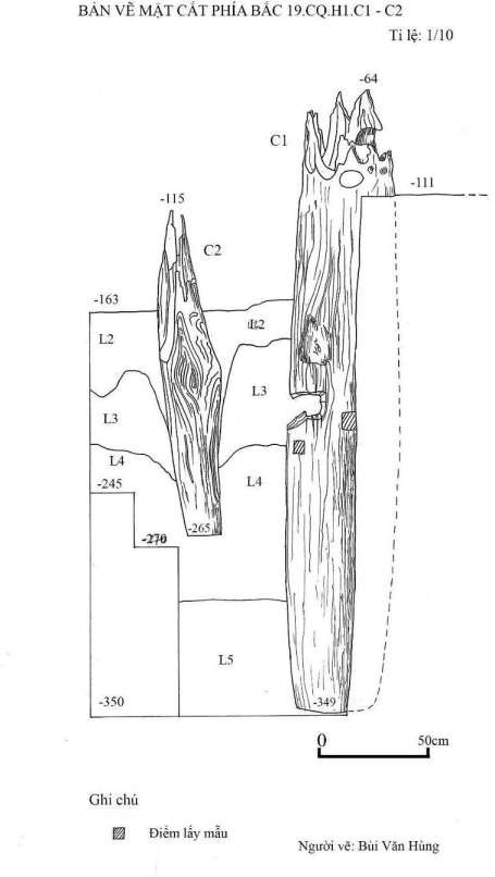 Bản vẽ 9 Mặt cắt phía đông 19 CQ H1 C10 C16 Người vẽ Bùi Văn Hùng Bản vẽ 1