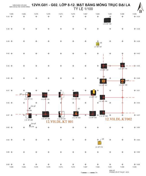 Bv 03 Mặt bằng di tích kiến trúc Đại La 12 VH DL KT001 12 VH DL KT 002 Nguồn VKCH 2