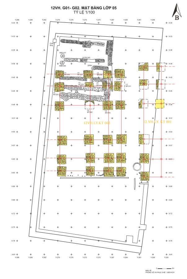 Bv 05 Mặt bằng di tích kiến trúc thời Lý 12 VH LY KT001 12 VH LY KT002 Nguồn VKCH 1