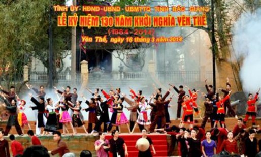 Màn hát múa Hùng ca Yên Thế Khát vọng tự do tại Lễ khai hội Yên 2