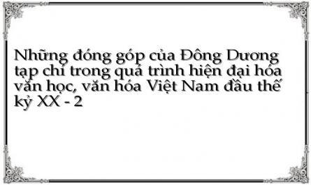 Những đóng góp của Đông Dương tạp chí trong quá trình hiện đại hóa văn học, văn hóa Việt Nam đầu thế kỷ XX - 2