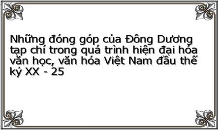 Những đóng góp của Đông Dương tạp chí trong quá trình hiện đại hóa văn học, văn hóa Việt Nam đầu thế kỷ XX - 25