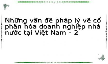 Những vấn đề pháp lý về cổ phần hóa doanh nghiệp nhà nước tại Việt Nam - 2